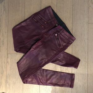 LF skinny purple waxed jeans